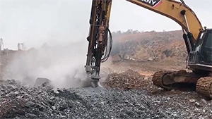 Mât de forage pour pelle hydraulique T6 en Action